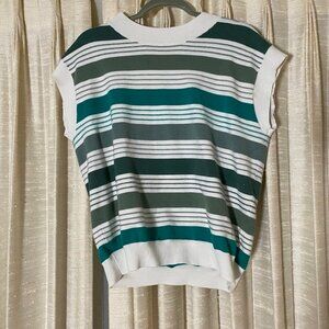 Green Striped Sweater Vest